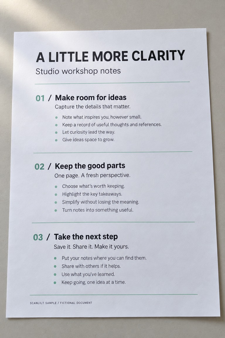 Generated fictional document · original scan input
